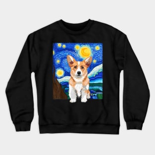 Corgi Dog Lover Starry Night Dog Corgi van gogh Crewneck Sweatshirt